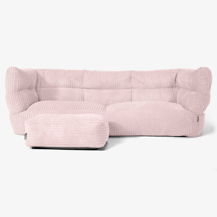 Albert 3-sits Saccosäcksoffa 2.0 - Klassisk Manchestertyg Rosa 02