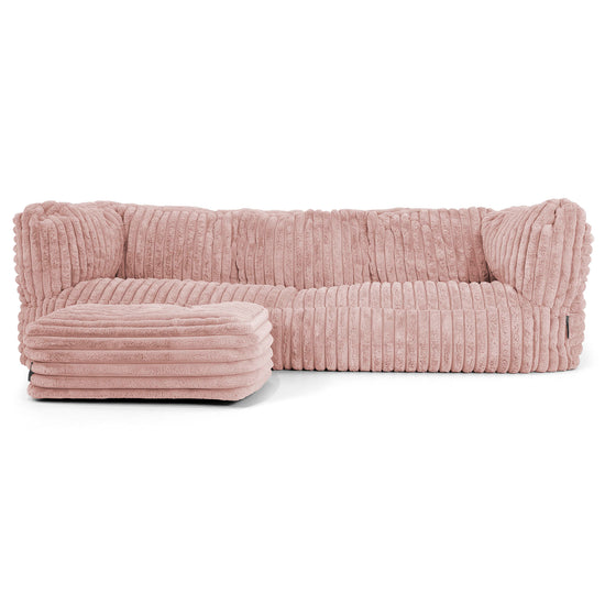 Albert 3-sits Saccosäcksoffa - Ultraplyschmanchestertyg Gammelrosa 02
