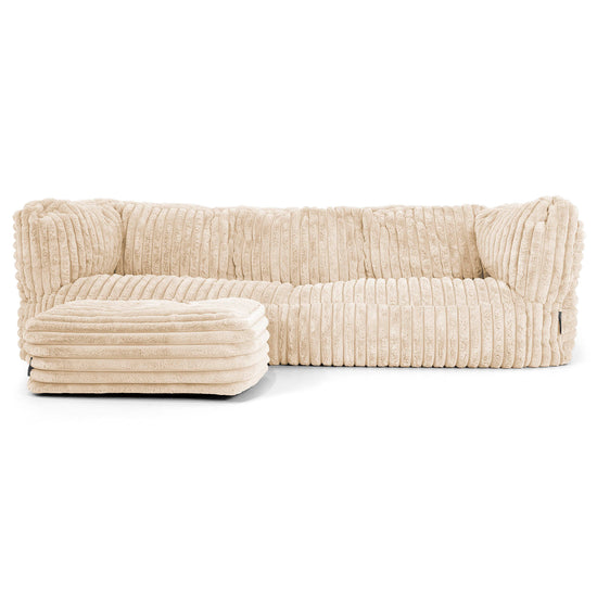 Albert 3-sits Saccosäcksoffa - Ultraplyschmanchestertyg Gräddvit 02
