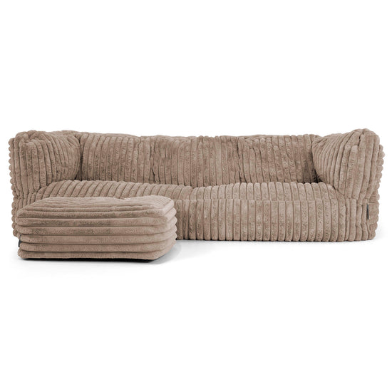Albert 3-sits Saccosäcksoffa - Ultraplyschmanchestertyg Minkbrun 02