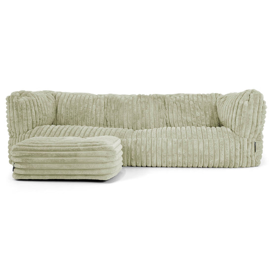 Albert 3-sits Saccosäcksoffa - Ultraplyschmanchestertyg Salviagrön 02