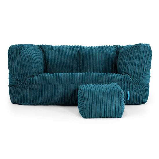 Albert Barnsoffa Saccosäck 2-6 år - Klassisk Manchestertyg Teal 02