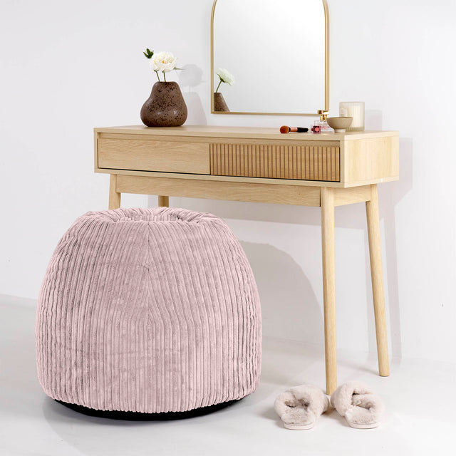 Sminkstol Puff - Klassisk Manchestertyg Rosa - 02