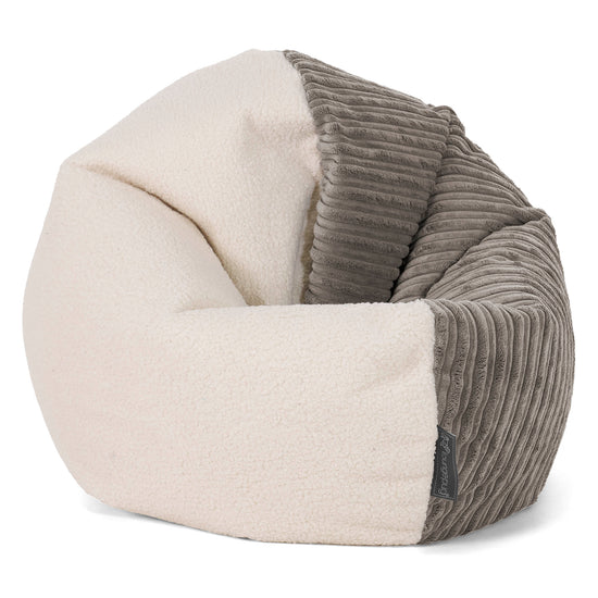 Flexforma Saccosäcksstol för Barn för Småbarn 1-3 år - Boucle & Manchestertyg Grafitgrå 01
