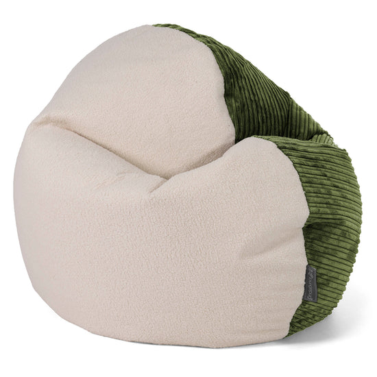 Flexforma Saccosäck för Vuxna - Boucle & Manchestertyg Skogsgrön 01