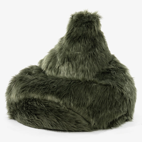 Game Fåtölj Saccosäck - Mongoliskt Fuskpäls Sage Green 01