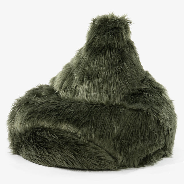 Game Fåtölj Saccosäck - Mongoliskt Fuskpäls Sage Green 01