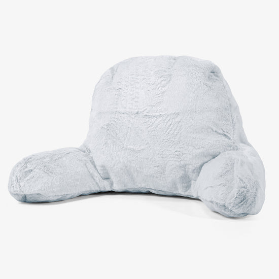 Läskudde med Högt Ryggstöd - Fuskkaninpäls Gammelblå 01