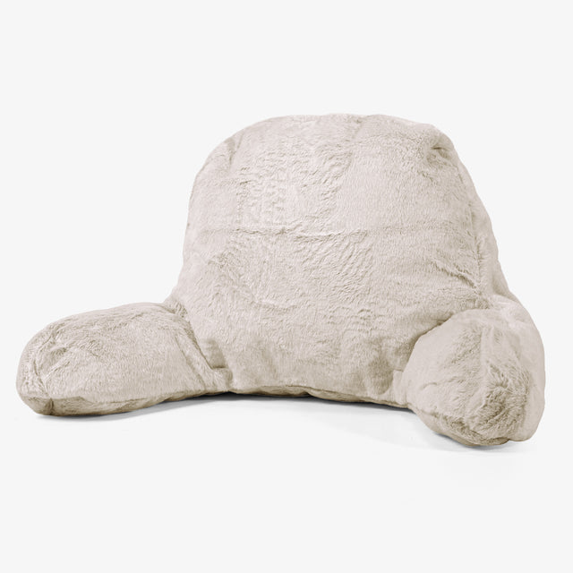 Läskudde med Högt Ryggstöd - Fuskkaninpäls Gyllenbrun 01