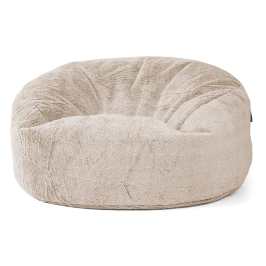 Jätte Saccosäck Soffa 'Mammut' - Fuskkaninpäls Gyllenbrun 01