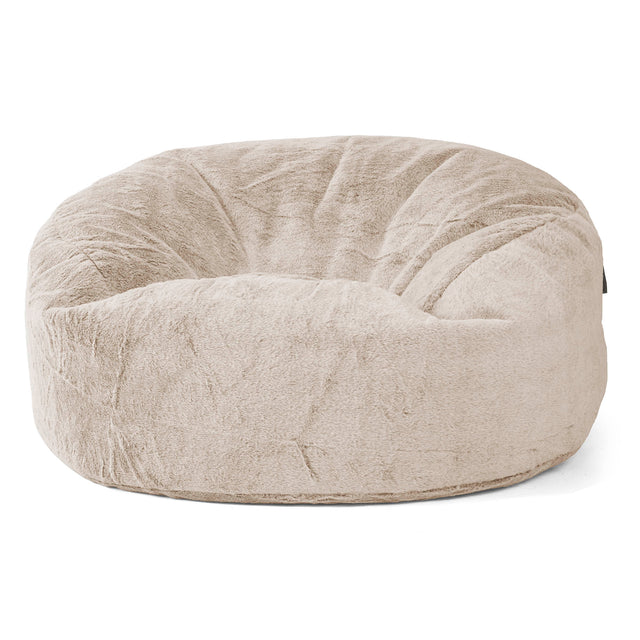 Jätte Saccosäck Soffa 'Mammut' - Fuskkaninpäls Gyllenbrun 01