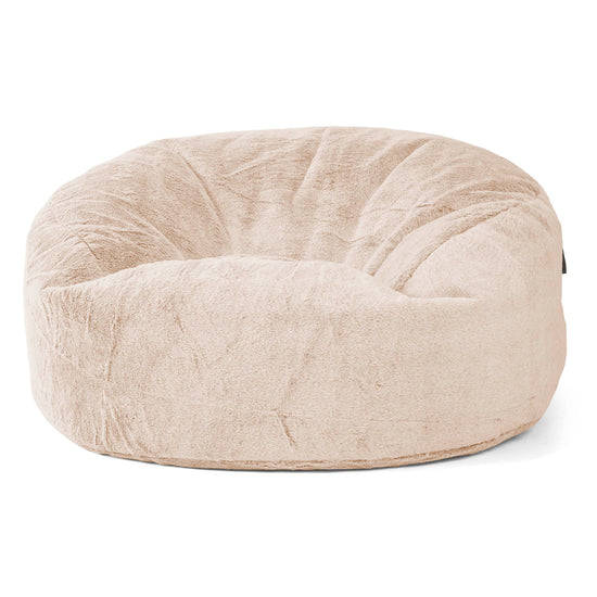 Jätte Saccosäck Soffa 'Mammut' - Fuskkaninpäls Vit 01