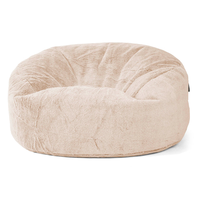 Jätte Saccosäck Soffa 'Mammut' - Fuskkaninpäls Vit 01