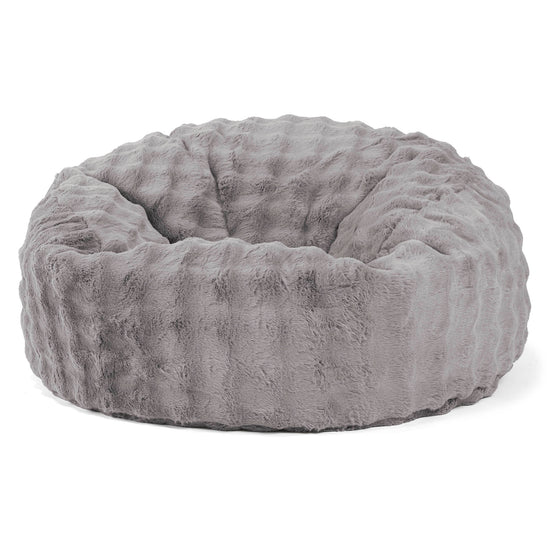 Jätte Saccosäck Soffa 'Mammut' - Fuskpäls Bubble Grå 01
