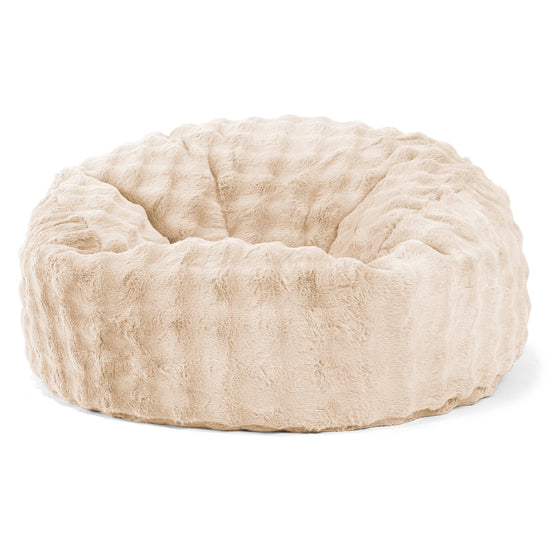 Jätte Saccosäck Soffa 'Mammut' - Fuskpäls Bubble Gräddvit 01
