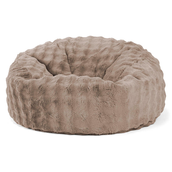 Jätte Saccosäck Soffa 'Mammut' - Fuskpäls Bubble Minkbrun 01