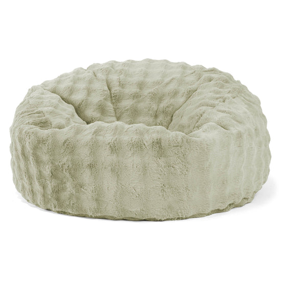 Jätte Saccosäck Soffa 'Mammut' - Fuskpäls Bubble Salviagrön 01