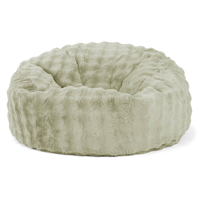 Jätte Saccosäck Soffa 'Mammut' - Fuskpäls Bubble Salviagrön 01
