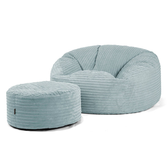 Jätte Saccosäck Soffa 'Mammut' - Klassisk Manchestertyg Mintgrön 02