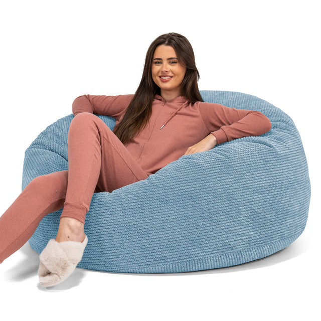 Jätte Saccosäck Soffa 'Mammut' - Pom-pom Himmelsblå 01