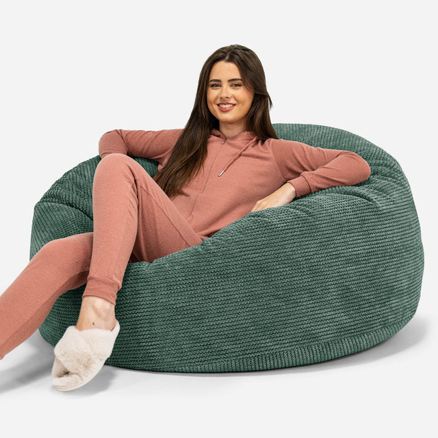 Jätte Saccosäck Soffa 'Mammut' - Pom-pom Mossgrön 01