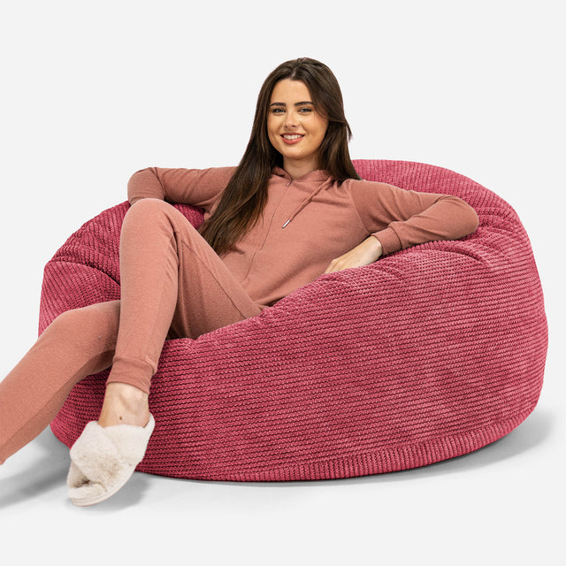 Jätte Saccosäck Soffa 'Mammut' - Pom-pom Pastellröd 01