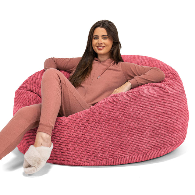 Jätte Saccosäck Soffa 'Mammut' - Pom-pom Pastellröd 01