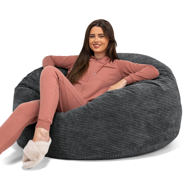 Jätte Saccosäck Soffa 'Mammut' - Pom-pom Svart 01