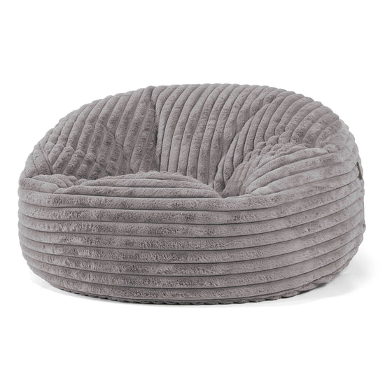 Jätte Saccosäck Soffa 'Mammut' - Ultraplyschmanchestertyg Grå 01