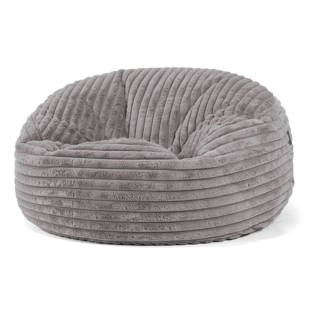 Jätte Saccosäck Soffa 'Mammut' - Ultraplyschmanchestertyg Grå 01