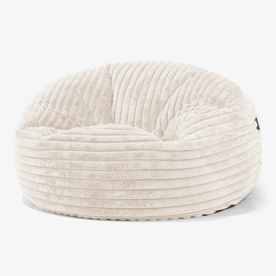 Jätte Saccosäck Soffa 'Mammut' - Ultraplyschmanchestertyg Gräddvit 01