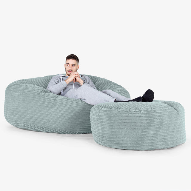 Jätte Saccosäck XXL 'Mega Mammut' - Klassisk Manchestertyg Mintgrön 02