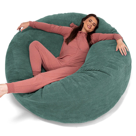 Jätte Saccosäck XXL 'Mega Mammut' - Pom-pom Mossgrön 01