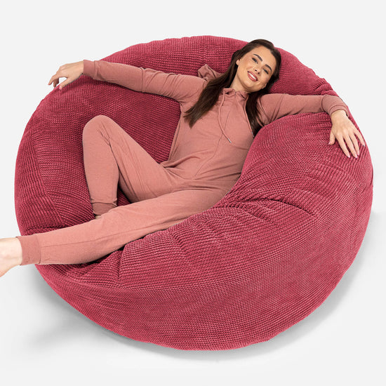 Jätte Saccosäck XXL 'Mega Mammut' - Pom-pom Pastellröd 01