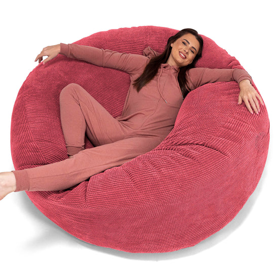 Jätte Saccosäck XXL 'Mega Mammut' - Pom-pom Pastellröd 01