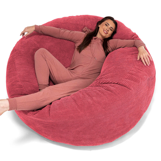 Jätte Saccosäck XXL 'Mega Mammut' - Pom-pom Pastellröd 01