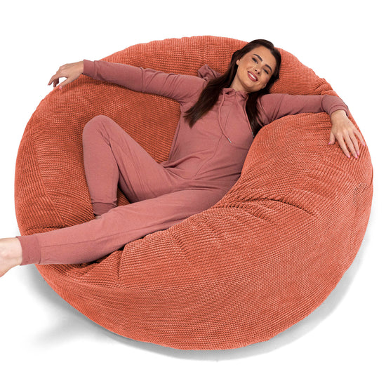 Jätte Saccosäck XXL 'Mega Mammut' - Pom-pom Pumpaorange 01
