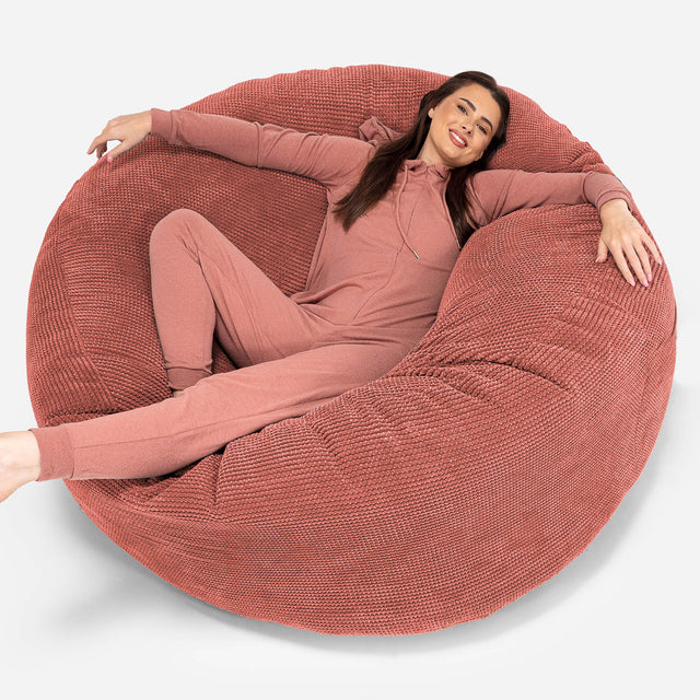 Jätte Saccosäck XXL 'Mega Mammut' - Pom-pom Pumpaorange 01