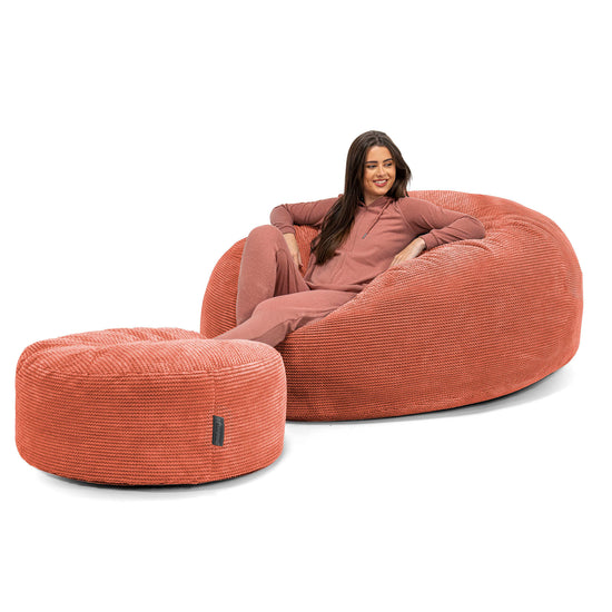 Jätte Saccosäck XXL 'Mega Mammut' - Pom-pom Pumpaorange 02