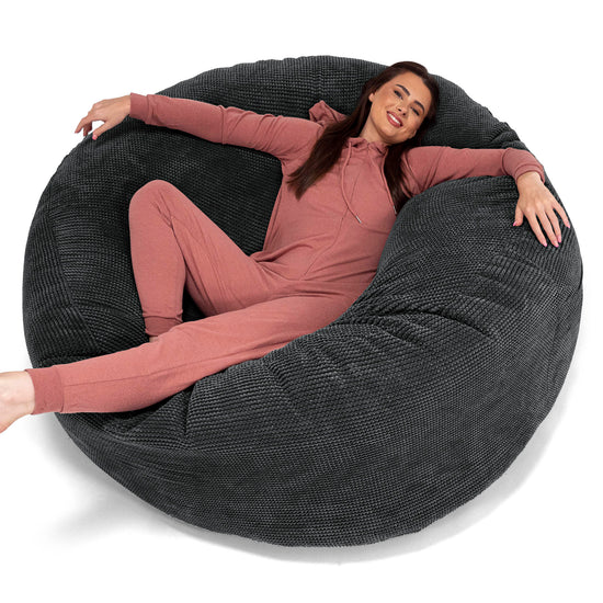 Jätte Saccosäck XXL 'Mega Mammut' - Pom-pom Svart 01