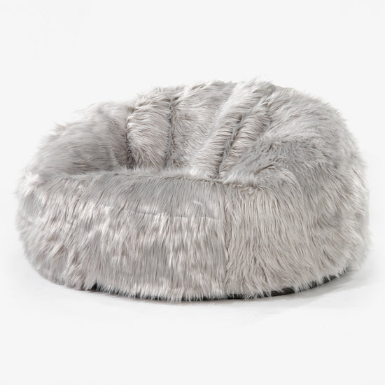 Klassisk Saccosäck Soffa - Mongoliskt Fuskpäls Grey 01