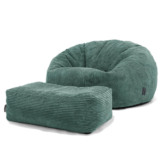 Klassisk Saccosäck Soffa - Pom-pom Mossgrön 02