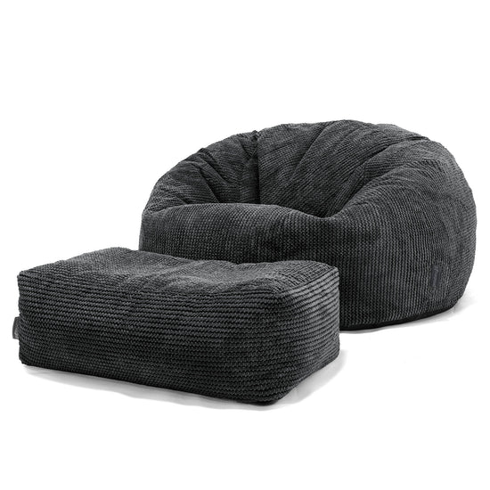 Klassisk Saccosäck Soffa - Pom-pom Svart 02