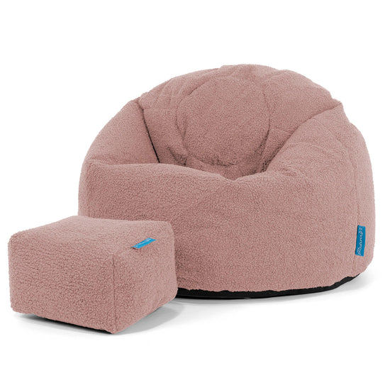 Klassisk Sittsäck Stol Barn 1-5 år - Boucle Rosa 02