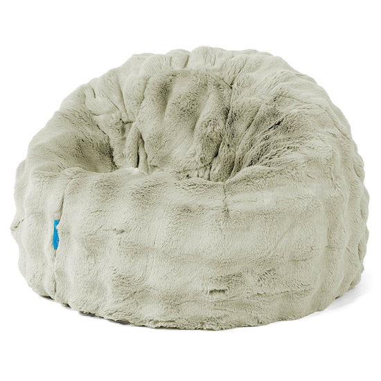 Klassisk Sittsäck Stol Barn 1-5 år - Fuskpäls Bubble Salviagrön 01
