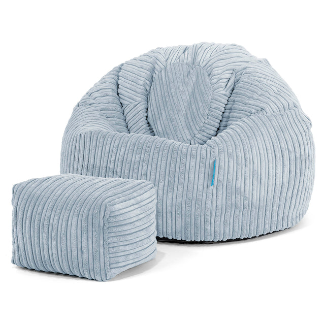 Klassisk Sittsäck Stol Barn 1-5 år - Klassisk Manchestertyg Baby Blå 02