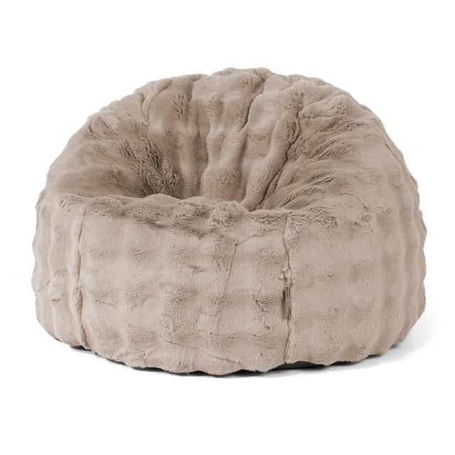 Klassisk Sittsäck Stol - Fuskpäls Bubble Minkbrun 01