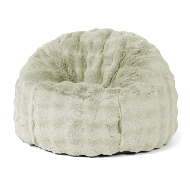 Klassisk Sittsäck Stol - Fuskpäls Bubble Salviagrön 01
