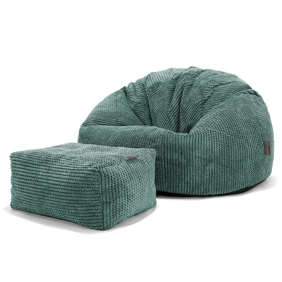 Klassisk Sittsäck Stol - Pom-pom Mossgrön 02
