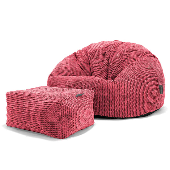 Klassisk Sittsäck Stol - Pom-pom Pastellröd 02